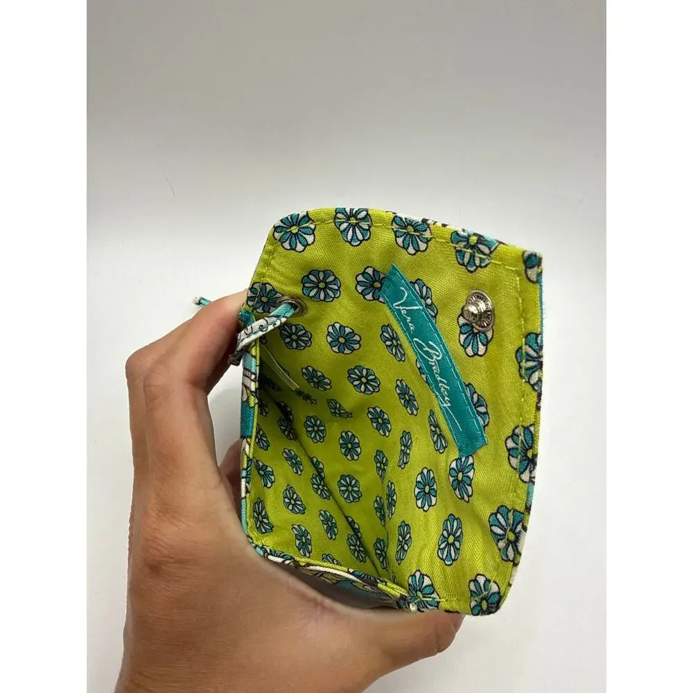 Vera Bradley Peacock ID Wallet Coin Purse Wristlet Retired Cotton